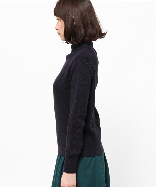 OUTLET（アウトレット）の「【DouDou】ボトルネックプルオーバー（ニット/セーター・レディース・ネイビー/ブルー/オフホワイト・FREE）」の5枚目の写真