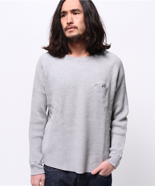 CIAOPANIC(チャオパニック)の「【Ciaopanic】ワッフルビッグPO(Tシャツ/カットソー・メンズ・ホワイト/グレー/オリーブ・MEDIUM/LARGE)」の3枚目の写真