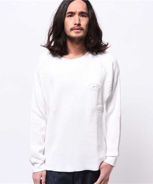 CIAOPANIC(チャオパニック)の「【Ciaopanic】ワッフルビッグPO(Tシャツ/カットソー・メンズ・ホワイト/グレー/オリーブ・MEDIUM/LARGE)」の2枚目の写真