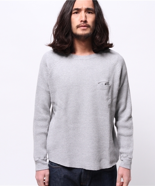 CIAOPANIC(チャオパニック)の「【Ciaopanic】ワッフルビッグPO(Tシャツ/カットソー・メンズ・ホワイト/グレー/オリーブ・MEDIUM/LARGE)」の4枚目の写真