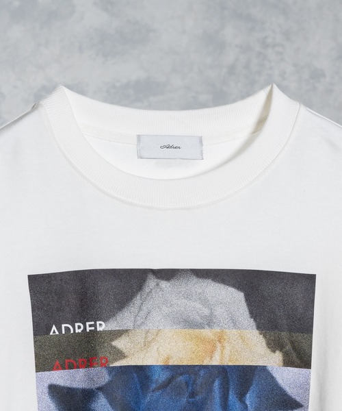 ADRER（アドラー）の「heavy cotton flower graphic big long-t/ヘビーコットンフラワーグラフィックロングT（Tシャツ/カットソー・メンズ・ホワイト/チャコールグレー/バーガンディー・SMALL/MEDIUM/LARGE/X-SMALL）」の21枚目の写真