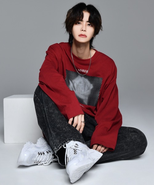 ADRER（アドラー）の「heavy cotton flower graphic big long-t/ヘビーコットンフラワーグラフィックロングT（Tシャツ/カットソー・メンズ・ホワイト/チャコールグレー/バーガンディー・SMALL/MEDIUM/LARGE/X-SMALL）」の9枚目の写真