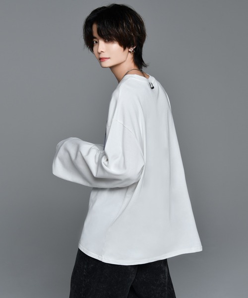 ADRER（アドラー）の「heavy cotton flower graphic big long-t/ヘビーコットンフラワーグラフィックロングT（Tシャツ/カットソー・メンズ・ホワイト/チャコールグレー/バーガンディー・SMALL/MEDIUM/LARGE/X-SMALL）」の4枚目の写真