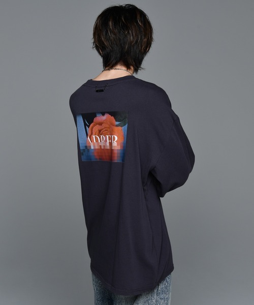 ADRER（アドラー）の「heavy cotton flower graphic big long-t/ヘビーコットンフラワーグラフィックロングT（Tシャツ/カットソー・メンズ・ホワイト/チャコールグレー/バーガンディー・SMALL/MEDIUM/LARGE/X-SMALL）」の11枚目の写真