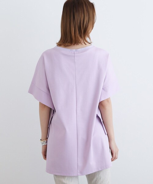 INDIVI（インディヴィ）の「◆【洗える/日本製】スリットチュニックプルオーバー（Tシャツ/カットソー・レディース・ブラック/ライトパープル/ブラウン系その他/ホワイト系/グリーン・12/34/38/05/13）」の6枚目の写真