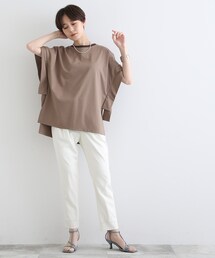 INDIVI | 【洗える/日本製】スリットチュニックプルオーバー(Tシャツ/カットソー)