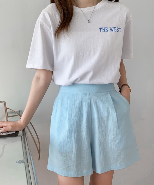 Diosfront（ディオスフロント）の「リネンライクリラックスショートパンツ（その他パンツ・レディース・ブラック/サックスブルー/シャーベット・L/M/S）」の16枚目の写真