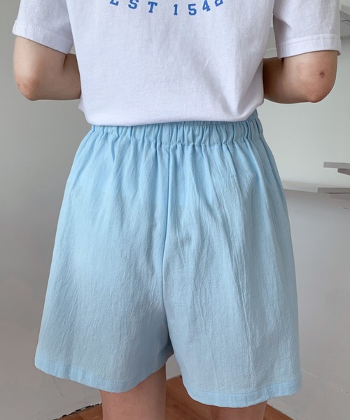 Diosfront（ディオスフロント）の「リネンライクリラックスショートパンツ（その他パンツ・レディース・ブラック/サックスブルー/シャーベット・L/M/S）」の17枚目の写真