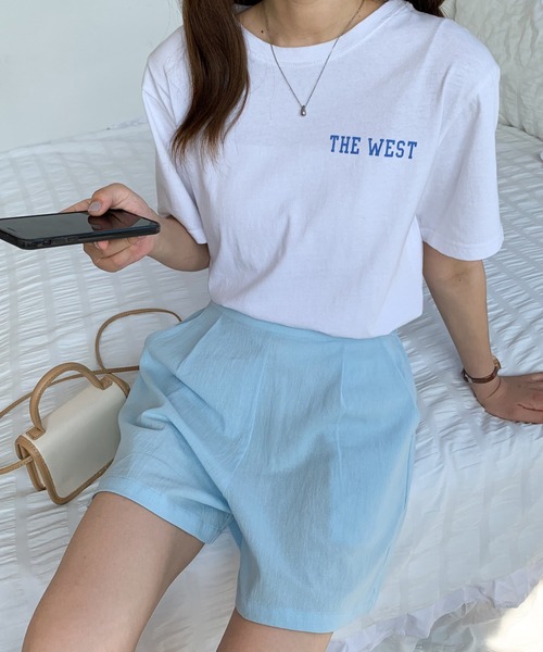 Diosfront（ディオスフロント）の「リネンライクリラックスショートパンツ（その他パンツ・レディース・ブラック/サックスブルー/シャーベット・L/M/S）」の20枚目の写真