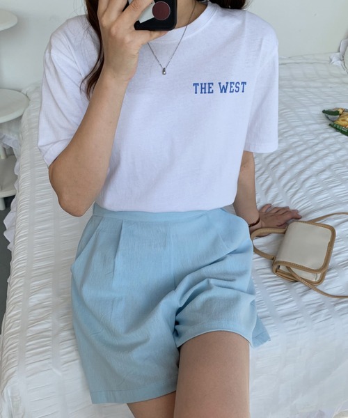 Diosfront（ディオスフロント）の「リネンライクリラックスショートパンツ（その他パンツ・レディース・ブラック/サックスブルー/シャーベット・L/M/S）」の21枚目の写真