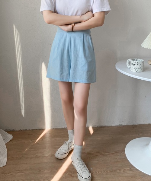 Diosfront（ディオスフロント）の「リネンライクリラックスショートパンツ（その他パンツ・レディース・ブラック/サックスブルー/シャーベット・L/M/S）」の22枚目の写真