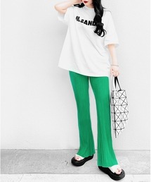 Color pleated straight pants / カラープリーツストレートパンツ(Ai select)