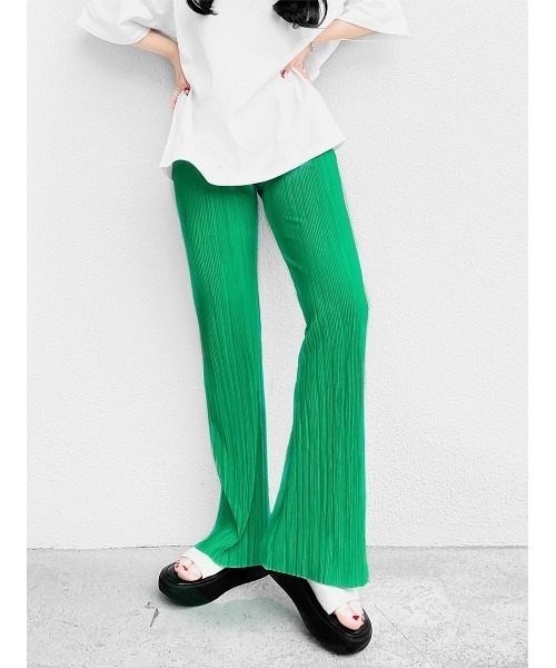 LVEU.（ラブユ.）の「Color pleated straight pants / カラープリーツストレートパンツ(Ai select)（その他パンツ・レディース・ブラック/パープル/グリーン・FREE）」の11枚目の写真