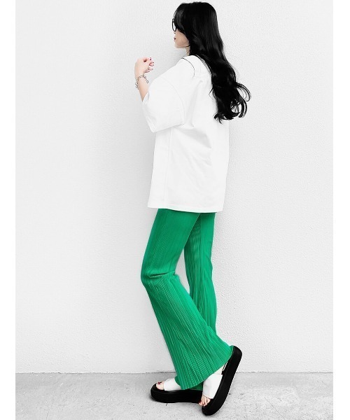 LVEU.（ラブユ.）の「Color pleated straight pants / カラープリーツストレートパンツ(Ai select)（その他パンツ・レディース・ブラック/パープル/グリーン・FREE）」の12枚目の写真