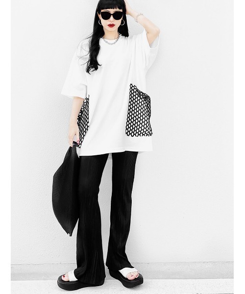 LVEU.（ラブユ.）の「Color pleated straight pants / カラープリーツストレートパンツ(Ai select)（その他パンツ・レディース・ブラック/パープル/グリーン・FREE）」の5枚目の写真