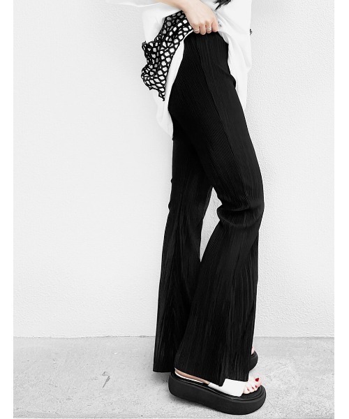 LVEU.（ラブユ.）の「Color pleated straight pants / カラープリーツストレートパンツ(Ai select)（その他パンツ・レディース・ブラック/パープル/グリーン・FREE）」の15枚目の写真