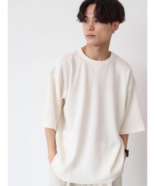CRAFT STANDARD BOUTIQUE(クラフトスタンダードブティック)の「ワッフルクルーネックBIGプルオーバー *(Tシャツ/カットソー・メンズ・ブラック/アイボリー/カーキ・LL/M/L)」の22枚目の写真