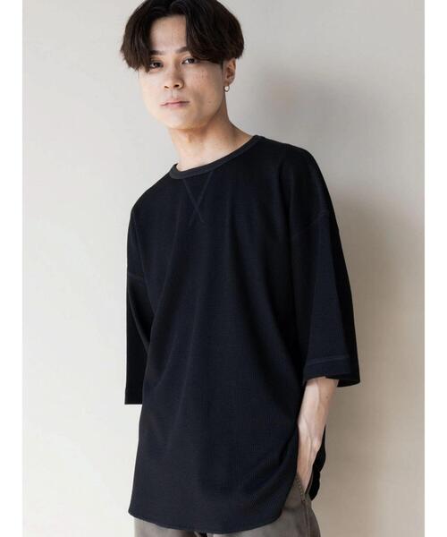 CRAFT STANDARD BOUTIQUE(クラフトスタンダードブティック)の「ワッフルクルーネックBIGプルオーバー *(Tシャツ/カットソー・メンズ・ブラック/アイボリー/カーキ・LL/M/L)」の21枚目の写真