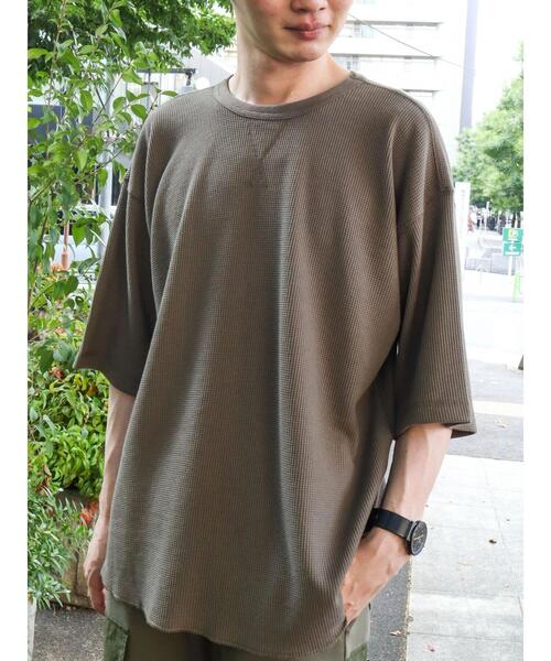 CRAFT STANDARD BOUTIQUE(クラフトスタンダードブティック)の「ワッフルクルーネックBIGプルオーバー *(Tシャツ/カットソー・メンズ・ブラック/アイボリー/カーキ・LL/M/L)」の20枚目の写真