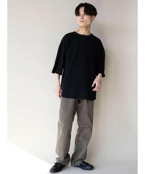 CRAFT STANDARD BOUTIQUE(クラフトスタンダードブティック)の「ワッフルクルーネックBIGプルオーバー *(Tシャツ/カットソー・メンズ・ブラック/アイボリー/カーキ・LL/M/L)」の19枚目の写真