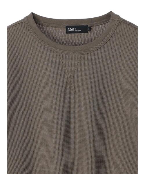 CRAFT STANDARD BOUTIQUE(クラフトスタンダードブティック)の「ワッフルクルーネックBIGプルオーバー *(Tシャツ/カットソー・メンズ・ブラック/アイボリー/カーキ・LL/M/L)」の14枚目の写真