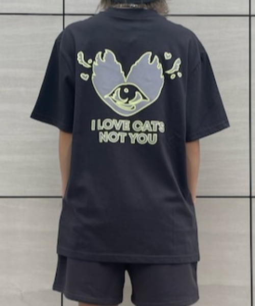 KaneZ(ケインズ)の「ITZAVIBE/イッザバイブ/I LOVE CATS×KaneZ TEE(Tシャツ/カットソー・レディース・ピンク/グレー系その他6・M/L)」の1枚目の写真