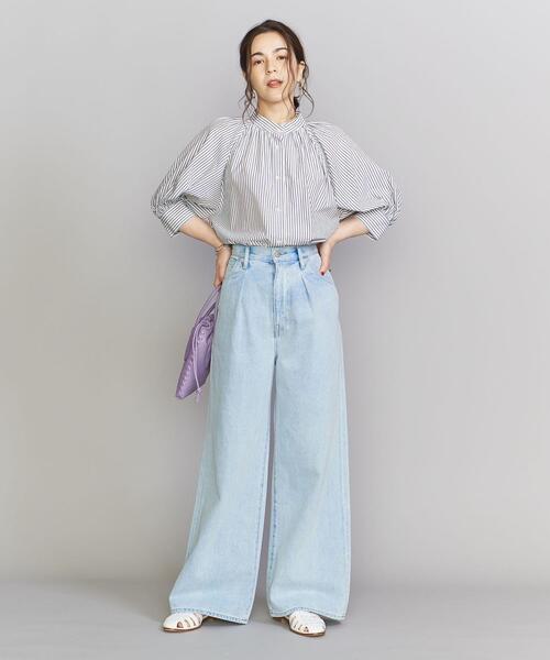 BEAUTY&YOUTH UNITED ARROWS(ビューティーアンドユースユナイテッドアローズ)の「セルロースブレンド ボリュームスリーブブラウス -ウォッシャブル-(シャツ/ブラウス・レディース・ホワイト/ブラック/その他1・FREE)」の9枚目の写真