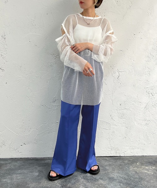 apres jour mignon（アプレジュールミニョン）の「マルチWAYメッシュプルオーバー【ZOZOTOWN限定アイテム】（Tシャツ/カットソー・レディース・ブラック/オフホワイト/ピンク/アイボリー・X-LARGE/フリー）」の8枚目の写真