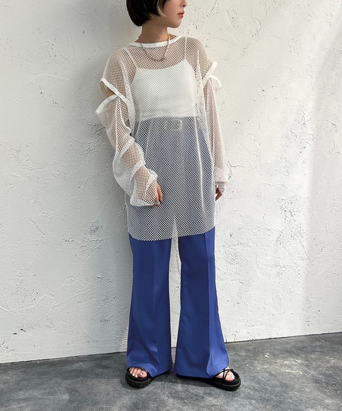 apres jour mignon（アプレジュールミニョン）の「マルチWAYメッシュプルオーバー【ZOZOTOWN限定アイテム】（Tシャツ/カットソー・レディース・ブラック/オフホワイト/ピンク/アイボリー・X-LARGE/フリー）」の9枚目の写真
