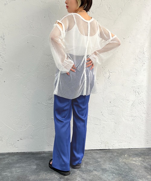 apres jour mignon（アプレジュールミニョン）の「マルチWAYメッシュプルオーバー【ZOZOTOWN限定アイテム】（Tシャツ/カットソー・レディース・ブラック/オフホワイト/ピンク/アイボリー・X-LARGE/フリー）」の10枚目の写真