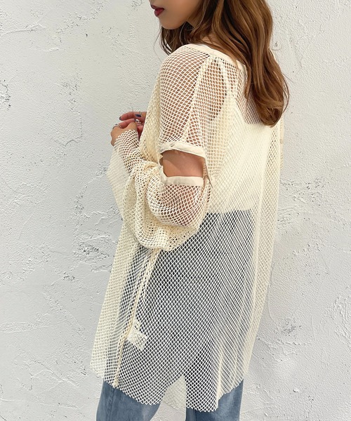 apres jour mignon（アプレジュールミニョン）の「マルチWAYメッシュプルオーバー【ZOZOTOWN限定アイテム】（Tシャツ/カットソー・レディース・ブラック/オフホワイト/ピンク/アイボリー・X-LARGE/フリー）」の14枚目の写真