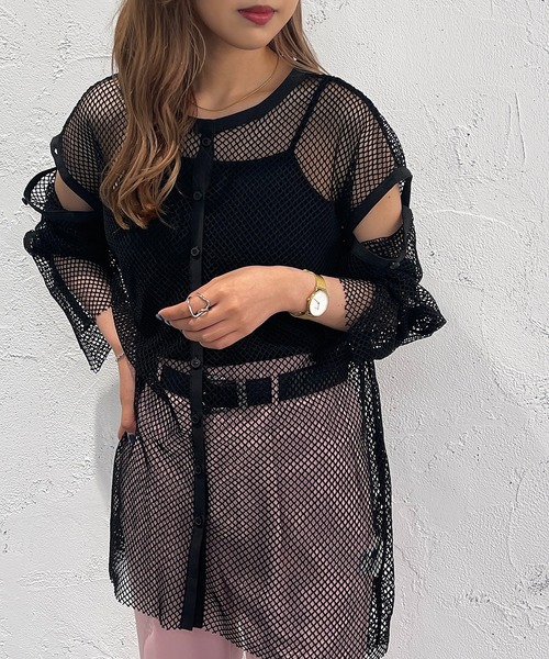 apres jour mignon（アプレジュールミニョン）の「マルチWAYメッシュプルオーバー【ZOZOTOWN限定アイテム】（Tシャツ/カットソー・レディース・ブラック/オフホワイト/ピンク/アイボリー・X-LARGE/フリー）」の17枚目の写真
