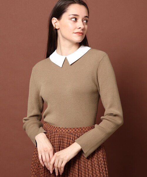 DRESSTERIOR(ドレステリア)の「◆【2WAY/CLASSY.12月号掲載】】デタッチャブルカラーリブニット(ニット/セーター・レディース・ブラック/ベージュ/ブルー/ボルドー・38/36)」の2枚目の写真