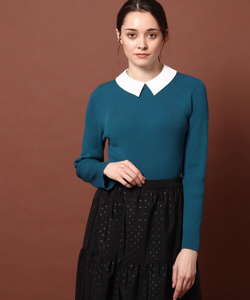 DRESSTERIOR(ドレステリア)の「◆【2WAY/CLASSY.12月号掲載】】デタッチャブルカラーリブニット(ニット/セーター・レディース・ブラック/ベージュ/ブルー/ボルドー・38/36)」の3枚目の写真