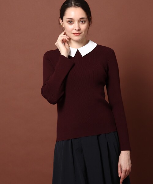 DRESSTERIOR(ドレステリア)の「◆【2WAY/CLASSY.12月号掲載】】デタッチャブルカラーリブニット(ニット/セーター・レディース・ブラック/ベージュ/ブルー/ボルドー・38/36)」の7枚目の写真