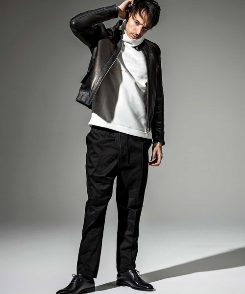 C DIEM(カルペディエム)の「C DIEM(カルペディエム)シープレザーグラデーションハリントンジャケット(ライダースジャケット・メンズ・ブラック/ダークブラウン・M/L)」の7枚目の写真