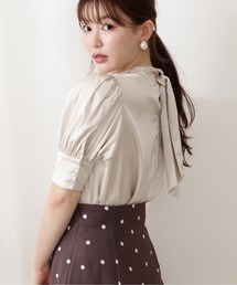PROPORTION BODY DRESSING | パフスリーブサテンブラウス / 1212210702(シャツ/ブラウス)