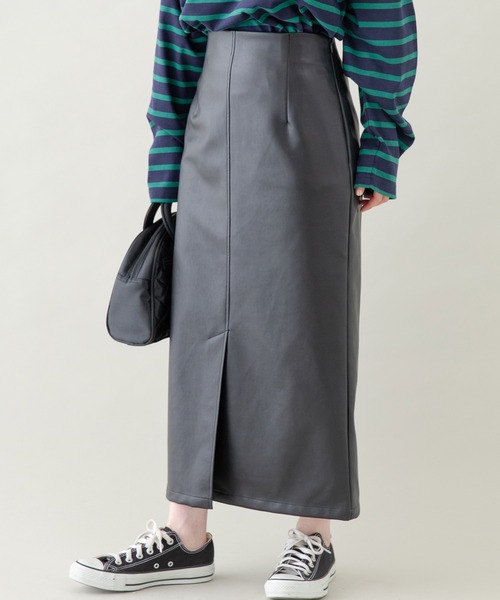 LAVEANGE（ラビアンジェ）の「合皮タイトスカート（スカート・レディース・ブラック/イエロー・LL/3L/4L/M/L）」の2枚目の写真