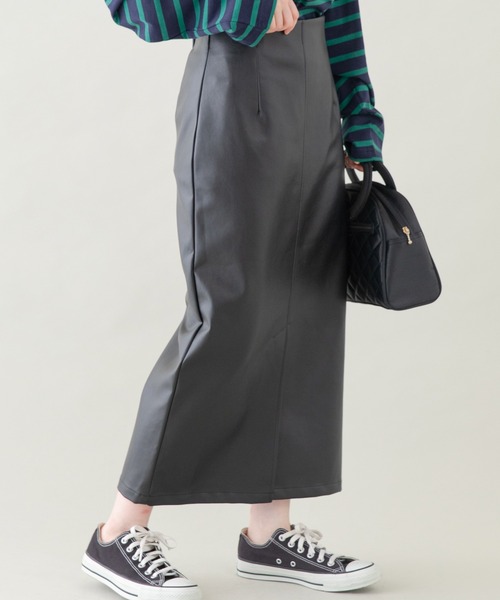 LAVEANGE（ラビアンジェ）の「合皮タイトスカート（スカート・レディース・ブラック/イエロー・LL/3L/4L/M/L）」の7枚目の写真