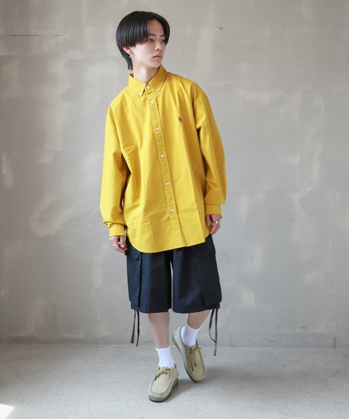 SPINNS(スピンズ)の「【ビックシルエット】ワンポイント刺繍 長袖袖オックスフォードシャツ(シャツ/ブラウス・メンズ・ホワイト/サックスブルー/イエロー/ネイビー・ONESIZE)」の15枚目の写真