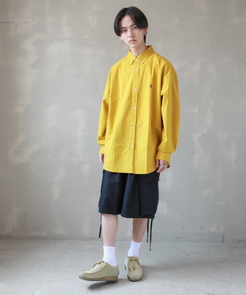 SPINNS(スピンズ)の「【ビックシルエット】ワンポイント刺繍 長袖袖オックスフォードシャツ(シャツ/ブラウス・メンズ・ホワイト/サックスブルー/イエロー/ネイビー・ONESIZE)」の10枚目の写真