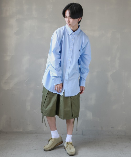 SPINNS(スピンズ)の「【ビックシルエット】ワンポイント刺繍 長袖袖オックスフォードシャツ(シャツ/ブラウス・メンズ・ホワイト/サックスブルー/イエロー/ネイビー・ONESIZE)」の5枚目の写真