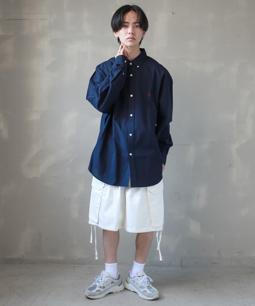 SPINNS(スピンズ)の「【ビックシルエット】ワンポイント刺繍 長袖袖オックスフォードシャツ(シャツ/ブラウス・メンズ・ホワイト/サックスブルー/イエロー/ネイビー・ONESIZE)」の13枚目の写真
