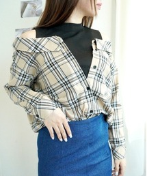 レイヤード風チェックシャツ