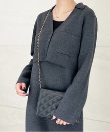 Meli rich | クロップド丈カーディガン＆ニットワンピース セットアップ(ワンピース)