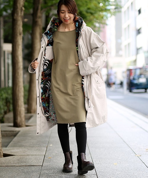 チチカカ（チチカカ）の「【大きいサイズ】3wayモッズコート【シリーズ累計 20,000枚突破】（モッズコート・レディース・ライトグレー/カーキ/ブラック・3L）」の4枚目の写真