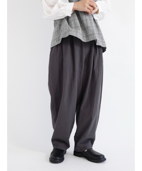 Samansa Mos2（サマンサ モスモス）の「コットンヘリンボーンペンギンパンツ（その他パンツ・レディース・ブラック/チャコール/キナリ/オレンジ/グリーン・ﾌﾘ-）」の4枚目の写真