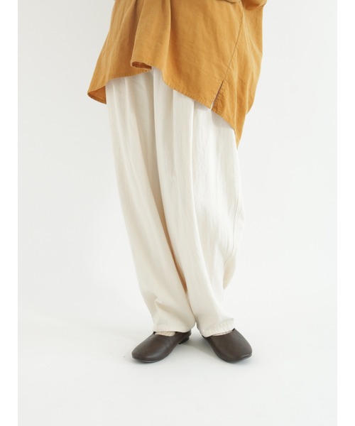 Samansa Mos2（サマンサ モスモス）の「コットンヘリンボーンペンギンパンツ（その他パンツ・レディース・ブラック/チャコール/キナリ/オレンジ/グリーン・ﾌﾘ-）」の2枚目の写真