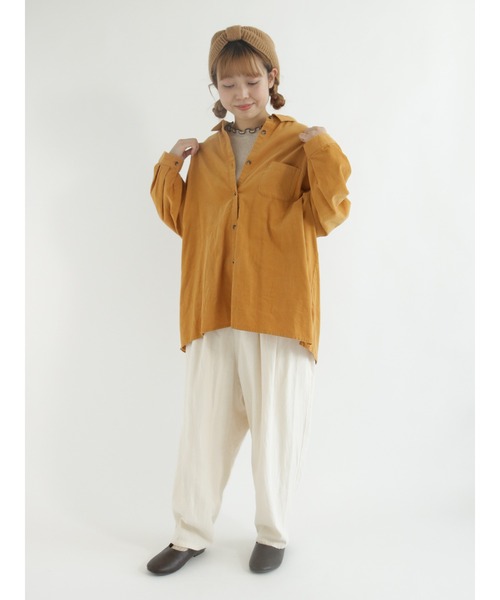 Samansa Mos2（サマンサ モスモス）の「コットンヘリンボーンペンギンパンツ（その他パンツ・レディース・ブラック/チャコール/キナリ/オレンジ/グリーン・ﾌﾘ-）」の7枚目の写真