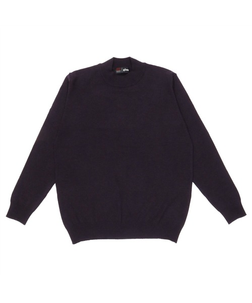 TOKYO SHIRTS（トウキョウシャツ）の「モックネック シンプル ニットセーター（ニット/セーター・メンズ・ブラック/ネイビー/ダークグレー/ボルドー/ダークパープル・LL/M/L）」の4枚目の写真